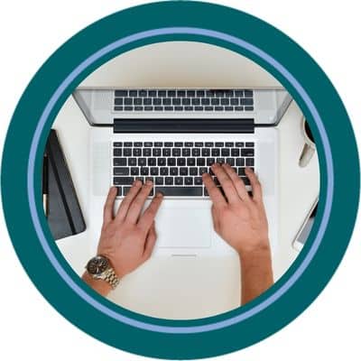 new website hands on computer keyboard icon